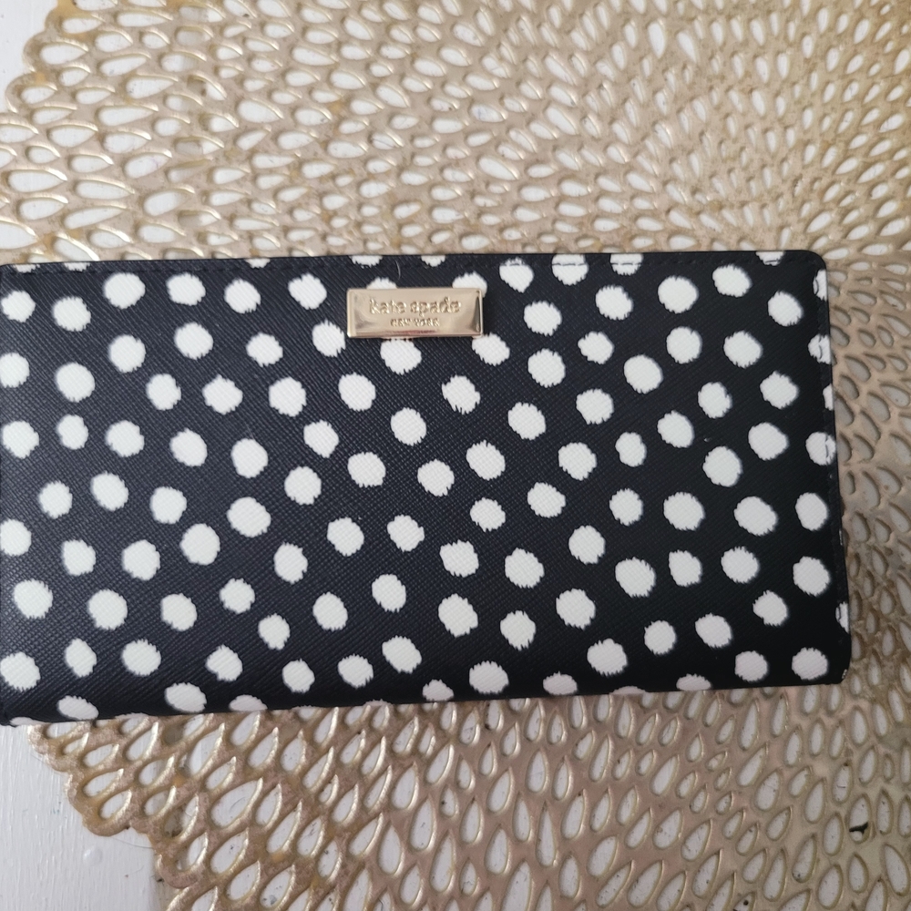 Kate Spade Black and White Polka Dot Wallet